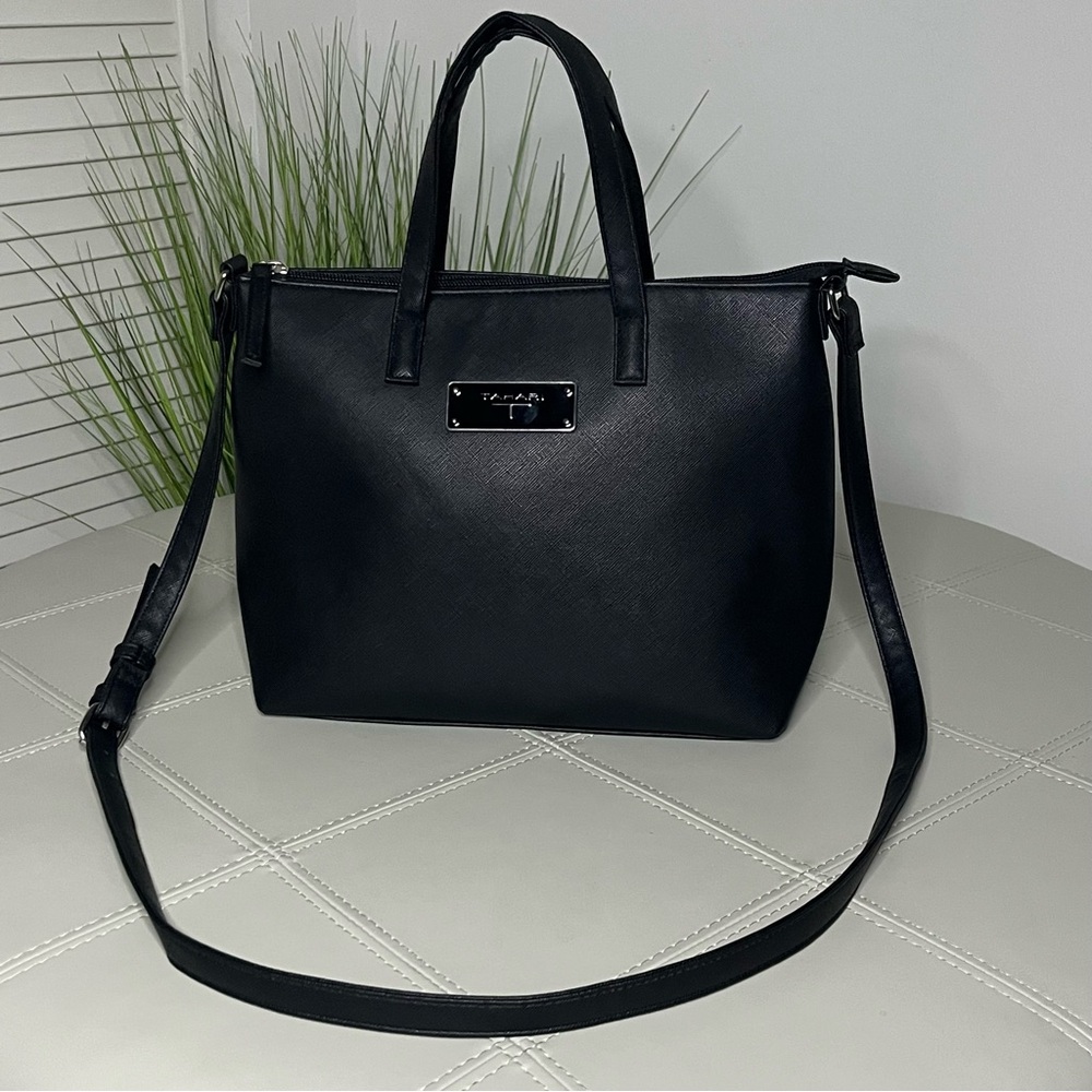 Tahari Black Tote Bag with Versatile Design